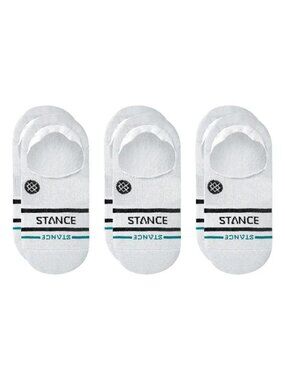 3 Pack - Stance Men's Basic No Show Socks Large NWT White
